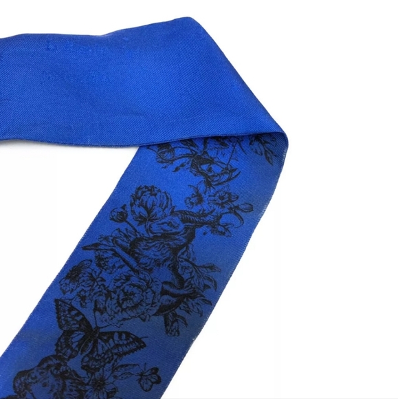 Aut Christian Dior Mitzah Blue Silk Bandeau - Picture 7 of 7